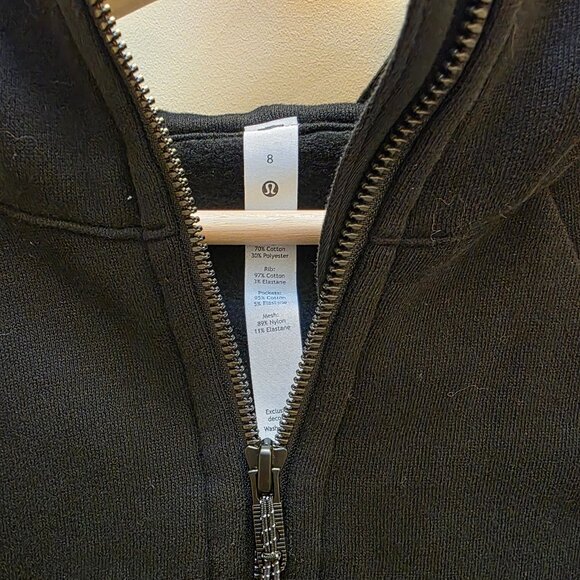 ✨️Sold✨️Lululemon Scuba Full-Zip Hoodie Black Size 8 - Picture 4 of 4